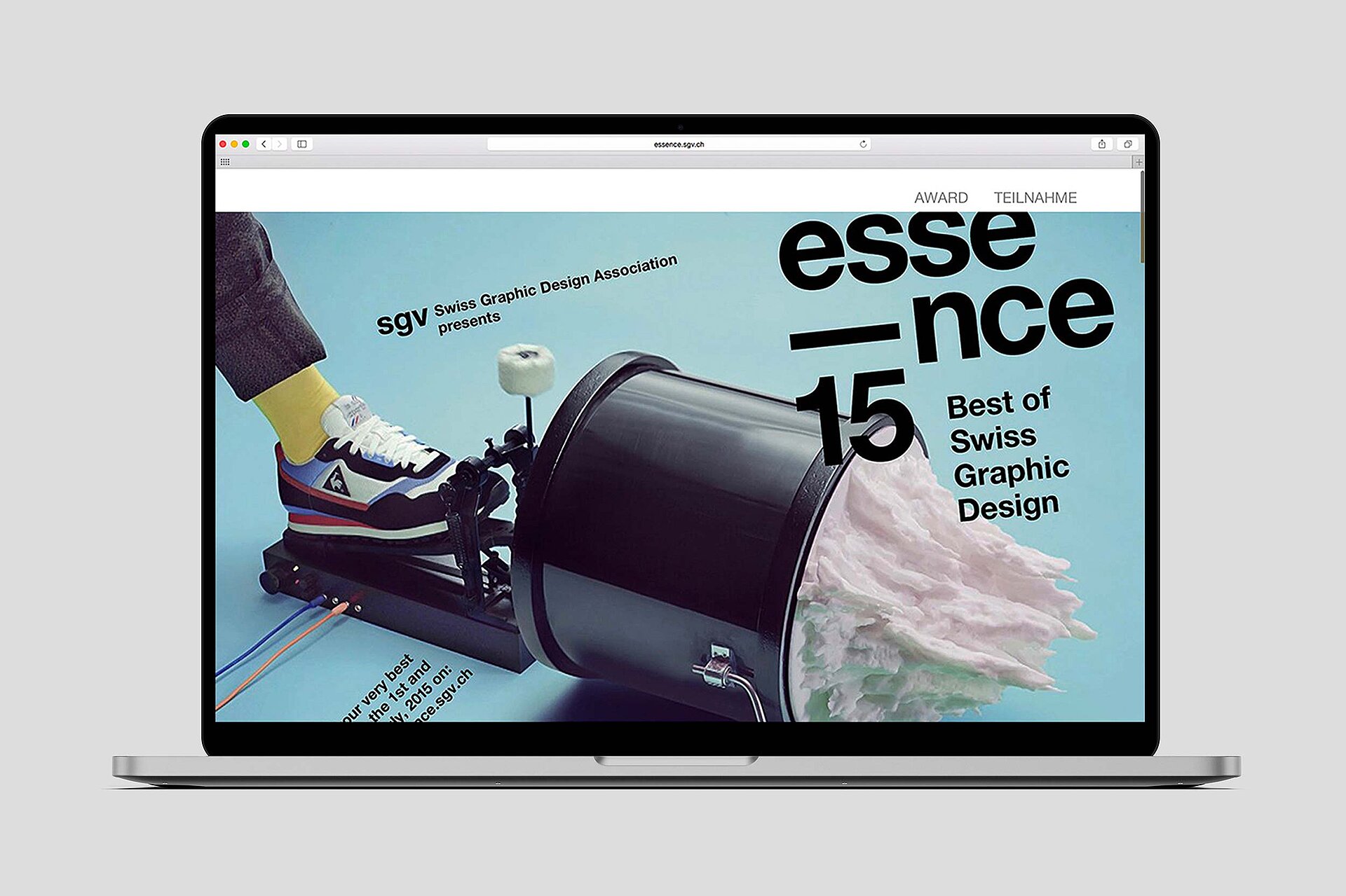 essence swiss graphic design mockup website macbook branding bern