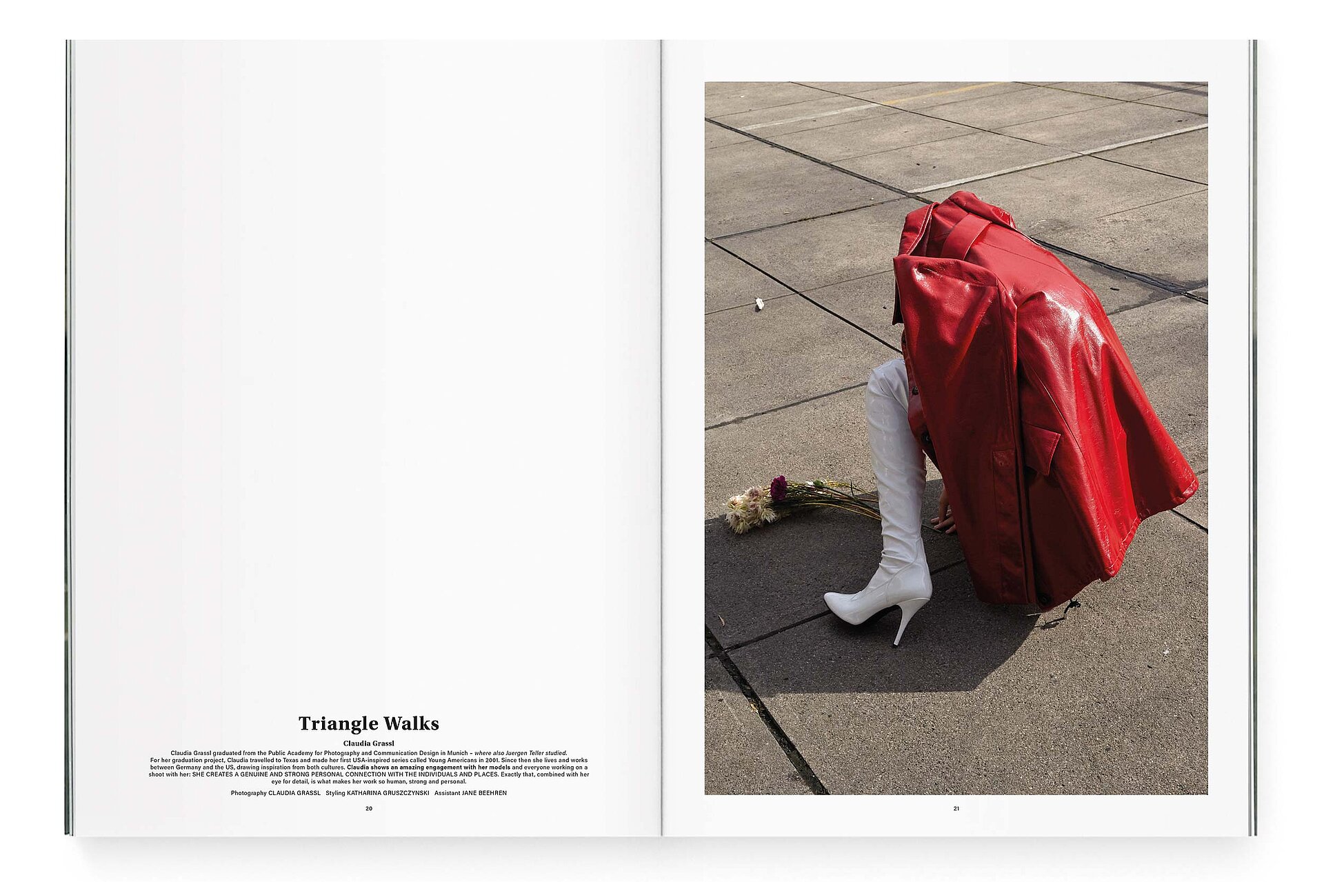 mjr magazine pages with red coat design bern