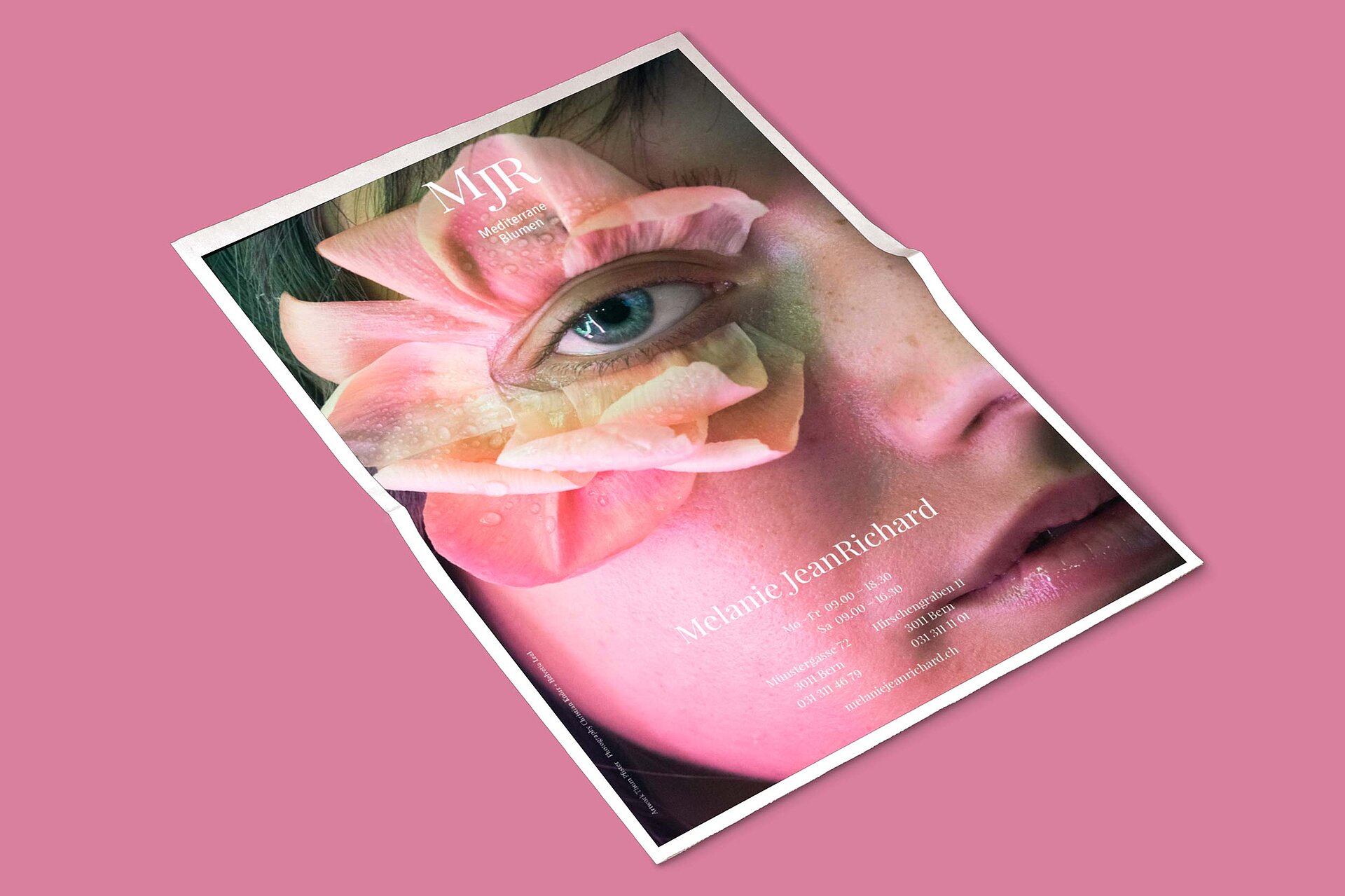 Melanie JeanRichard magazin face flower eye branding bern