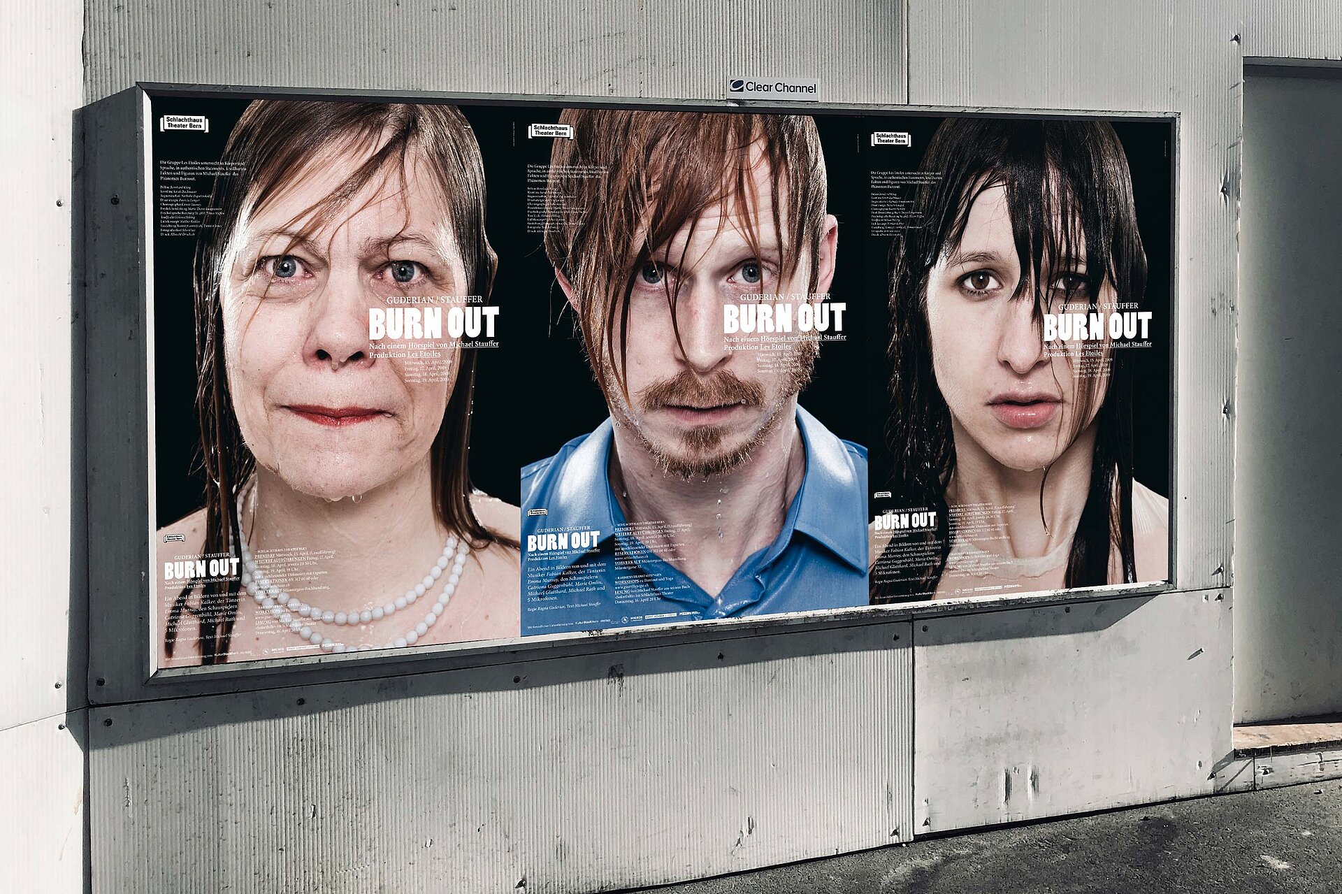 3 poster with three faces advertising bern