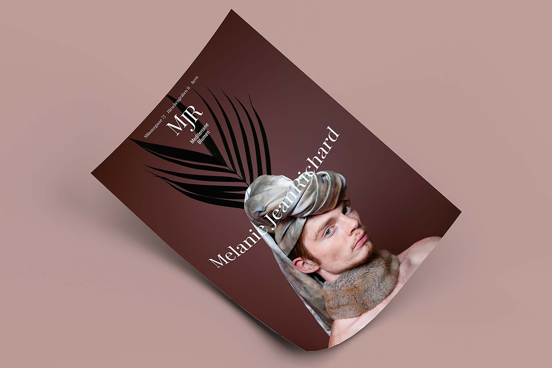 Melanie JeanRichard cover magazin man plant on head branding bern