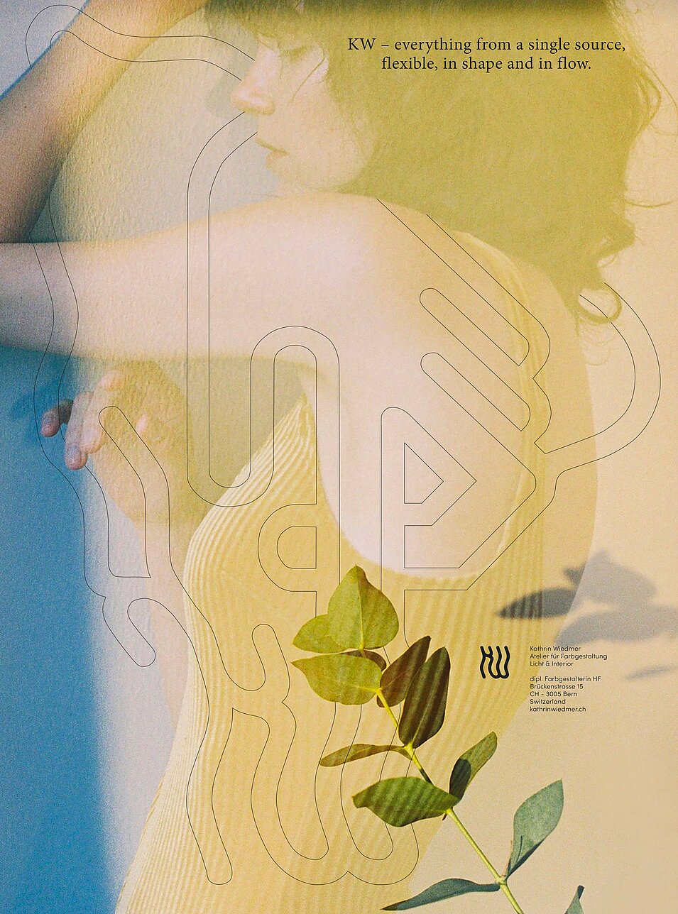 yellow overlay poster with plant advertising bern