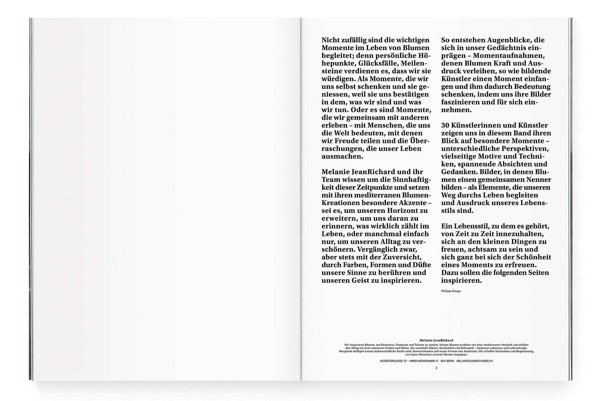 mjr magazine pages with text design bern